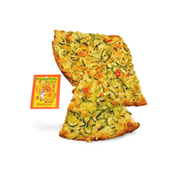 focaccia con zucchine e peperoni